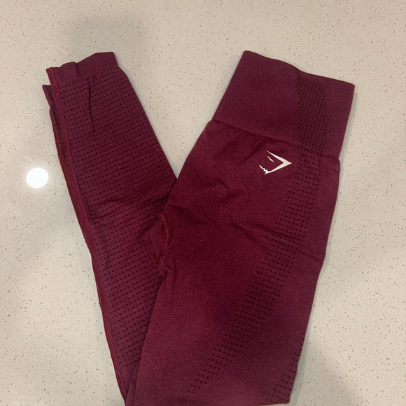 Gymshark Pants - Gymshark Burgundy / Maroon Women’s Vital Seamless Leggings | Size Small